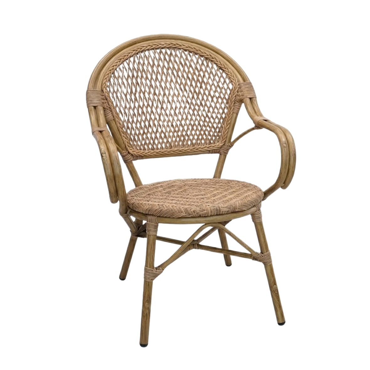 fauteuil vittoria en rotin tressage nylon style naturel pour extérieur - tigaone