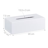 thumbnail of Relaxdays Tücherbox Bambus, Taschentuchbox mit Schiebeboden, Tissue Box für Taschentücher, HxBxT: 7,5 x 24 x 12 cm, weiß