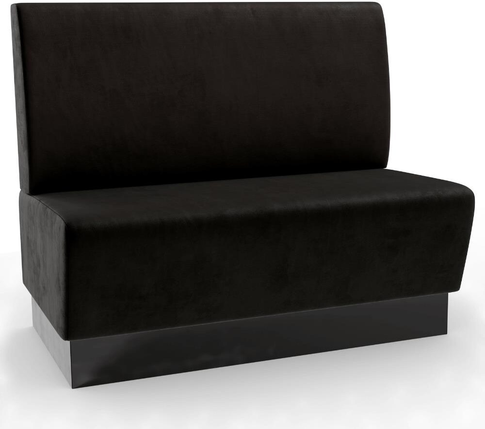 Gastro Sitzbank Amsterdam | 200 cm breit | Samtstoff in Schwarz | Glatt | Dinerbank