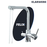 thumbnail of KLARWERK® Felix | 3-Wege Armatur Edelstahl Chrom glänzend | Filter Trinkwasser Wasserhahn Küche | 360° Osmose Mischbatterie U-Auslauf 3 Anschlüsse