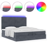 thumbnail of vidaXL Ottoman-Bett mit Matratzen & LEDs Dunkelgrau 200x200 cm Samt