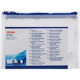 thumbnail of SIGMA Sachet à fermeture Éclair zippée ZP03, format A6, transparent/bleu, PVC, 1 compartiment