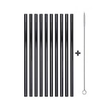 thumbnail of 50 x Glastrinkhalme Ø 8 mm Länge 23 cm + 1 Reinigungsbürster Schwarz