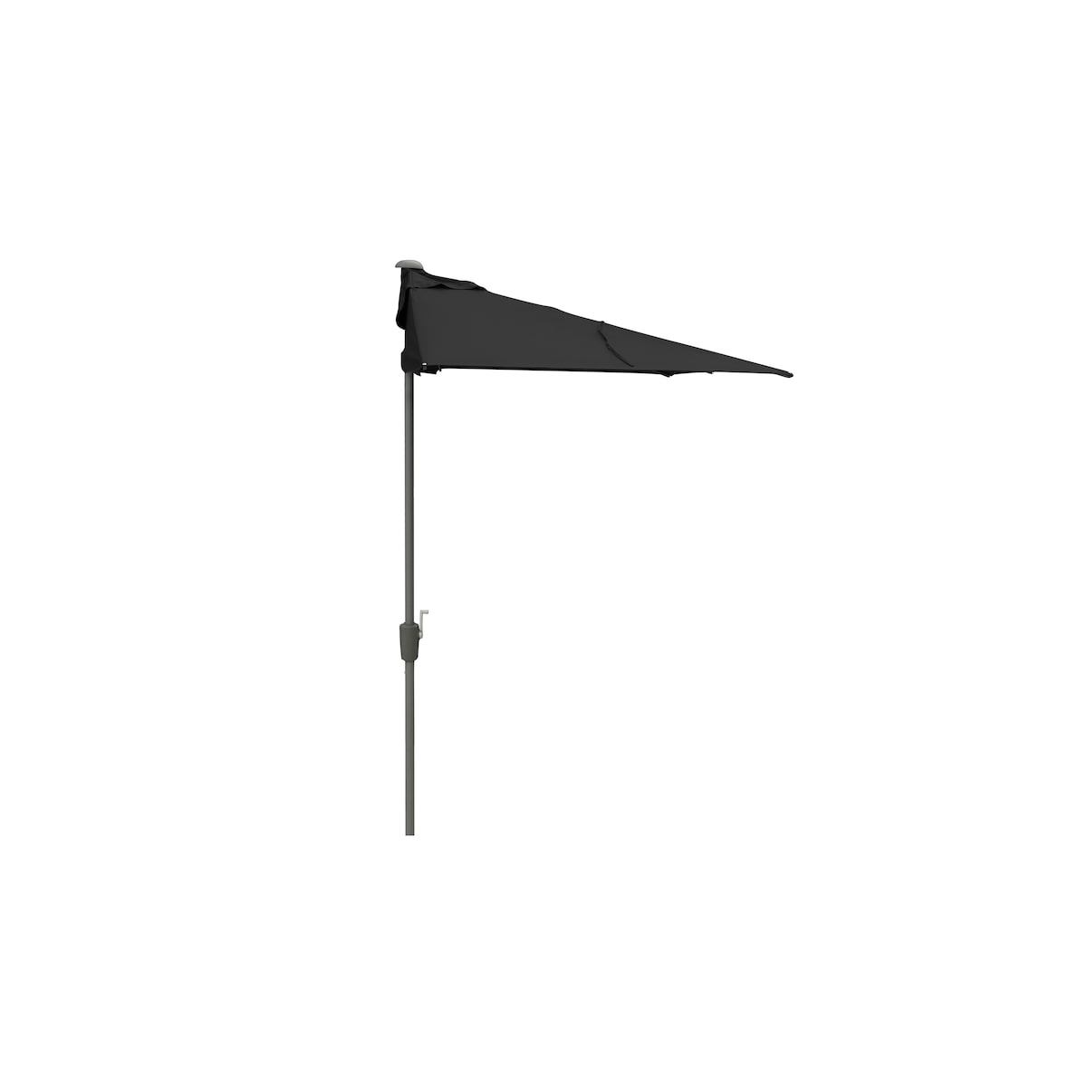 METRO PROFESSIONAL Demi-parasol rectangulaire, acier/aluminium, 2.1 x 1.3 m, avec manivelle, hydrofuge, anthracite/gris