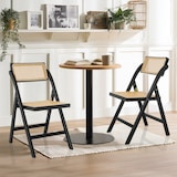 thumbnail of Silla plegable / Silla de comedor TUDELA BAMBOO Bambú / Ratán marrón hjh LIVING