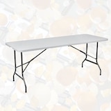 thumbnail of BRASQ Inklapbare Vouwtafel Wit - 180x70x74cm- Campingtafel - Klaptafel - Weerbestendig - Tafel met draaghandvat