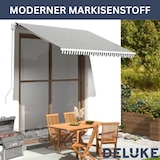 thumbnail of DELUKE® Markisenbespannung Markisenstoff Wasserabweisend Reißfest Anthrazit-Weiß, für 300x250cm Rahmen Markise mit Volant Markisen Ersatzstoff