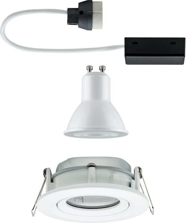 Ein Einbaustrahler-Set mit Zubehör.