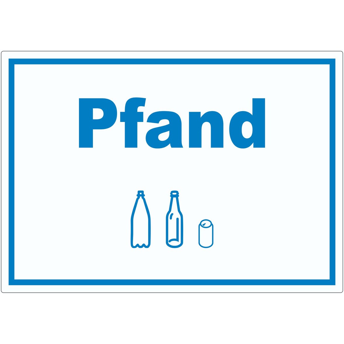 Pfand Mülltrennung Aufkleber Text Symbol Flasche Dose Mehrweg Geld A7 (74x105mm)