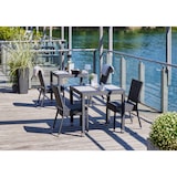 thumbnail of METRO Professional Sedia da bistrot Barbados, alluminio / polyrattan, 46 x 59 x 86 cm, impilabile, senza braccioli, nera