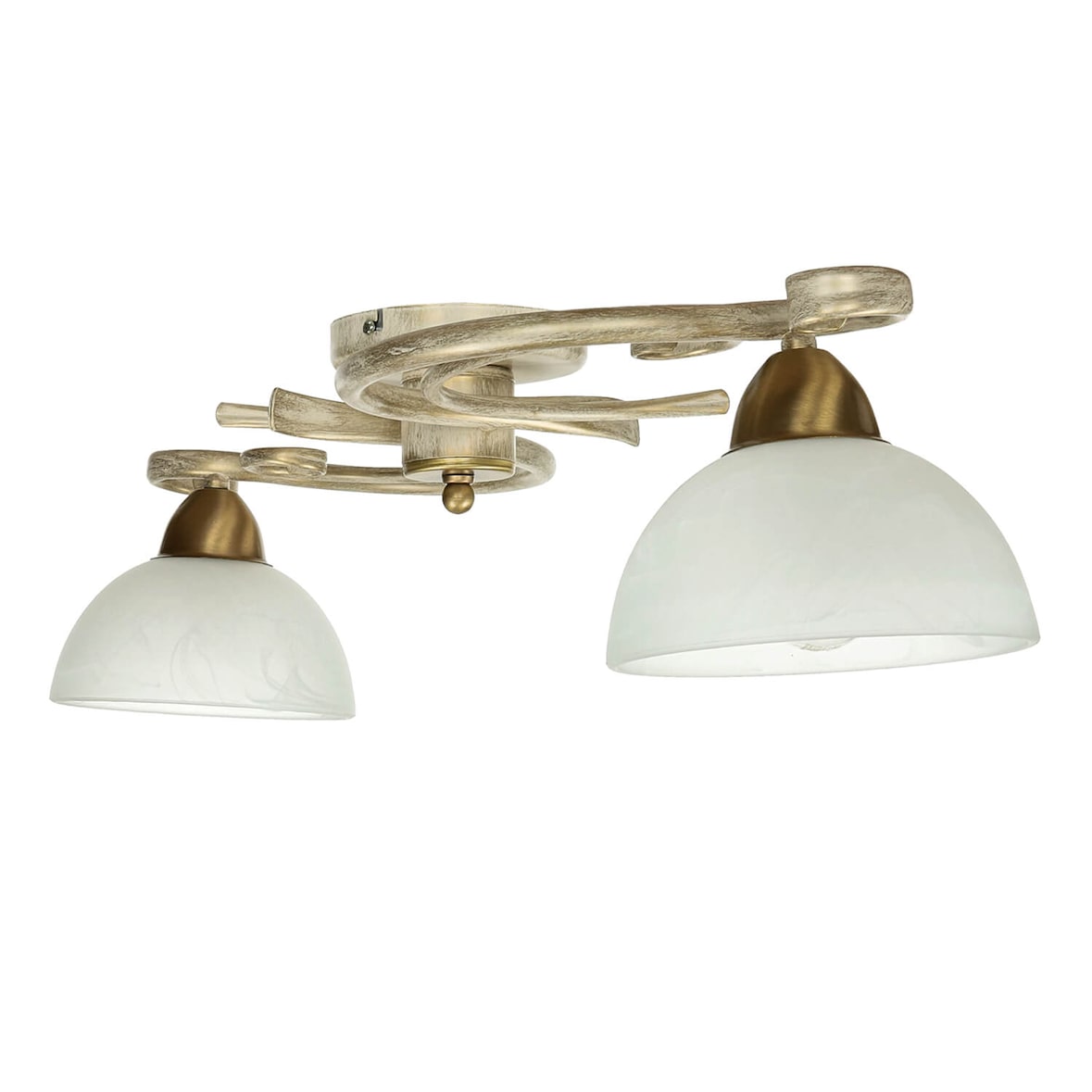 Licht-Erlebnisse Romantische Deckenlampe Weiß Gold Glas Metall Landhaus Deckenleuchte Wohnzimmer Küche AURORA, AD132-13-37