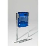 thumbnail of PROREGAL Klassischer gelochter Abfallsammler | Seitenrohre | zum Einbetonieren | HxBxT 120x35x35cm | Stahl | Blau | Mülleimer Abfalleimer