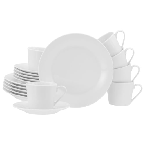CreaTable BASE Weiss Kaffeeservice 18-tlg Porzellan