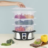 thumbnail of H.Koenig Cuiseur Vapeur Électrique Sans BPA 12 Litres, 3 Récipients Amovibles, 1000 W, Minuterie jusqu'à 60 Minutes VAP12