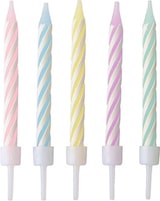 thumbnail of 240 Geburtstagskerzen mit Halter 6 cm farbig sortiert pastell