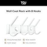 thumbnail of TOJ Living Wandgarderobe – 8 Haken – 30 cm – Edelstahl – Weiß – Hakenleiste