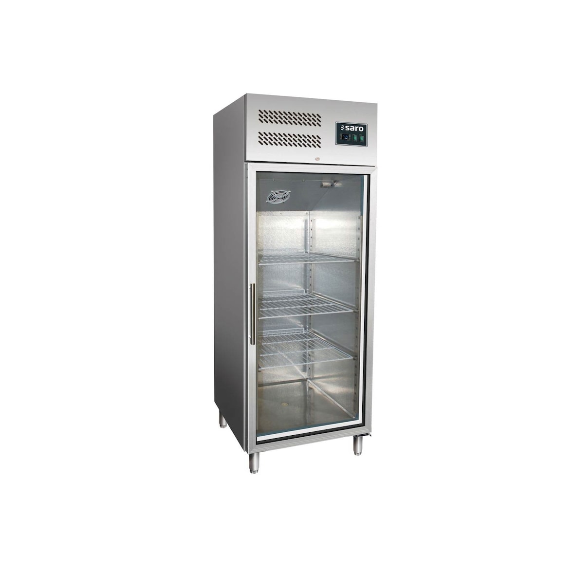 Kühlschrank mit Umluftventilator Modell GN 600 TNG mit Glastür, Inhalt 537 Liter, 68 x 81 x 200 cm