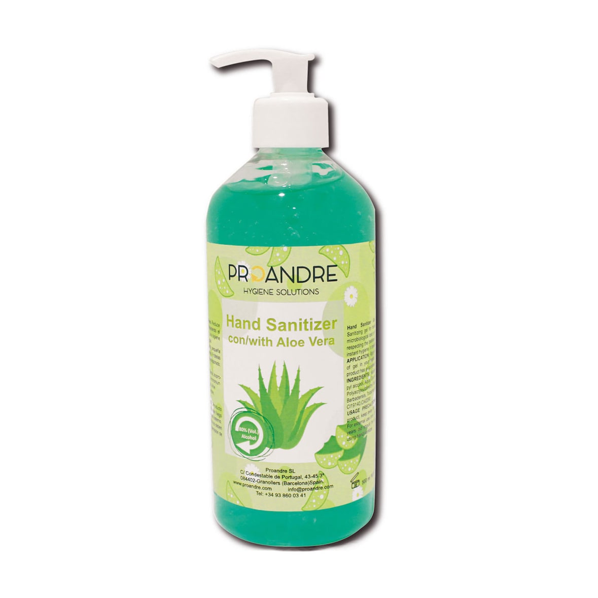 Proandre Desinfektion Gel Aloe Vera 500ml, 12er Pack