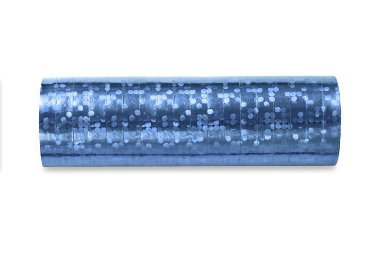 Glitzer Luftschlangen hellblau holografisch