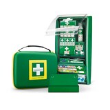 thumbnail of 1 "Cederroth" First Aid & Burn Station Set DIN 13157 22,7 cm x 29,4 cm x 57,2 cm grün 91-teilig