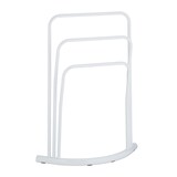 thumbnail of Relaxdays Handtuchhalter stehend, Metall, 3 Stangen, HxBxT: 86 x 66 x 21 cm, Handtuchständer Badezimmer, halbrund, weiß