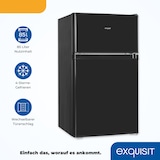 thumbnail of Exquisit Mini Kühl-Gefrierkombination KGC590-30-E-040E schwarz | Nutzinhalt: 85 L | 4-Sterne Gefrierfach | Türanschlag wechselbar