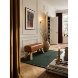 thumbnail of Sportlicher Sitzhocker, Braun, Leder, Mango-Holz - Modern & Stabil. 90x30x43 cm | Kadima Design
