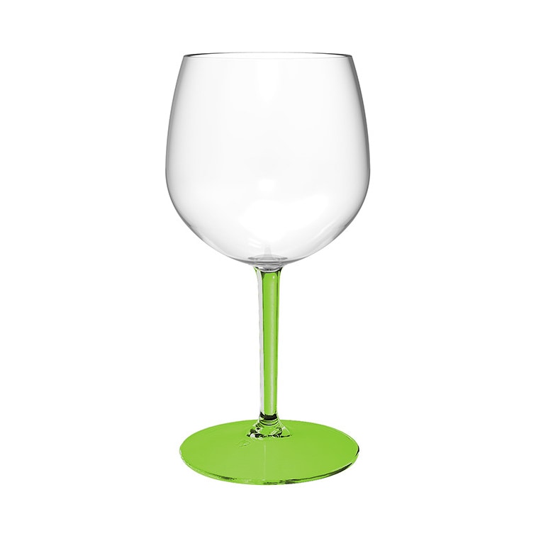 MONOUSO - Kelchglas Balloon Mehrweg Durable aus TT Fuß Grün 580ml (6 Stück)