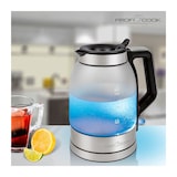 thumbnail of Proficook WKS 1215G Hervidor Agua Eléctrico, 1,7 L, sin BPA, Resistencia Oculta, Inalámbrico, Apagado Automático, Retroiluminado, Plata, 2200W