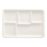 thumbnail of PAPSTAR, Menuschaal, suikerriet "pure" 5-vaks 2,4 cm x 21,6 cm x 31,7 cm wit