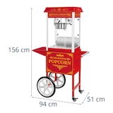 thumbnail of HELLOSHOP26 - Set macchina per popcorn con carrello in stile retrò, rosso 14_0004909
