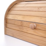 thumbnail of Brotkasten HWC-B80, Brotkiste Brotbehälter Brotkorb Brotaufbewahrung, Bambus Rolldeckel ~ 17x40x28cm, ohne Schublade