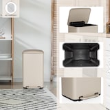 thumbnail of Papelera / cubo de basura CLEAN BEVA 30L beige hjh OFFICE