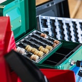 thumbnail of HMF Geldkassette abschließbar, Kasse mit Euro Münzzählbrett, 3 Banknotenfächer, 25 x 18 x 9 cm, Schwarz