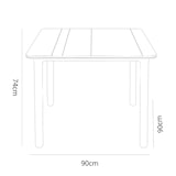 thumbnail of garbar NOA Mesa Cuadrada Interior, Exterior 90x90 Pie Blanco - Tablero Blanco