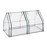 thumbnail of Relaxdays Folienfrühbeet, HxBxT: 90 x 180 x 90 cm, 2 Türen, Spitzdach, Frühbeet, Aufzucht, Gewächshaus, PVC, transparent