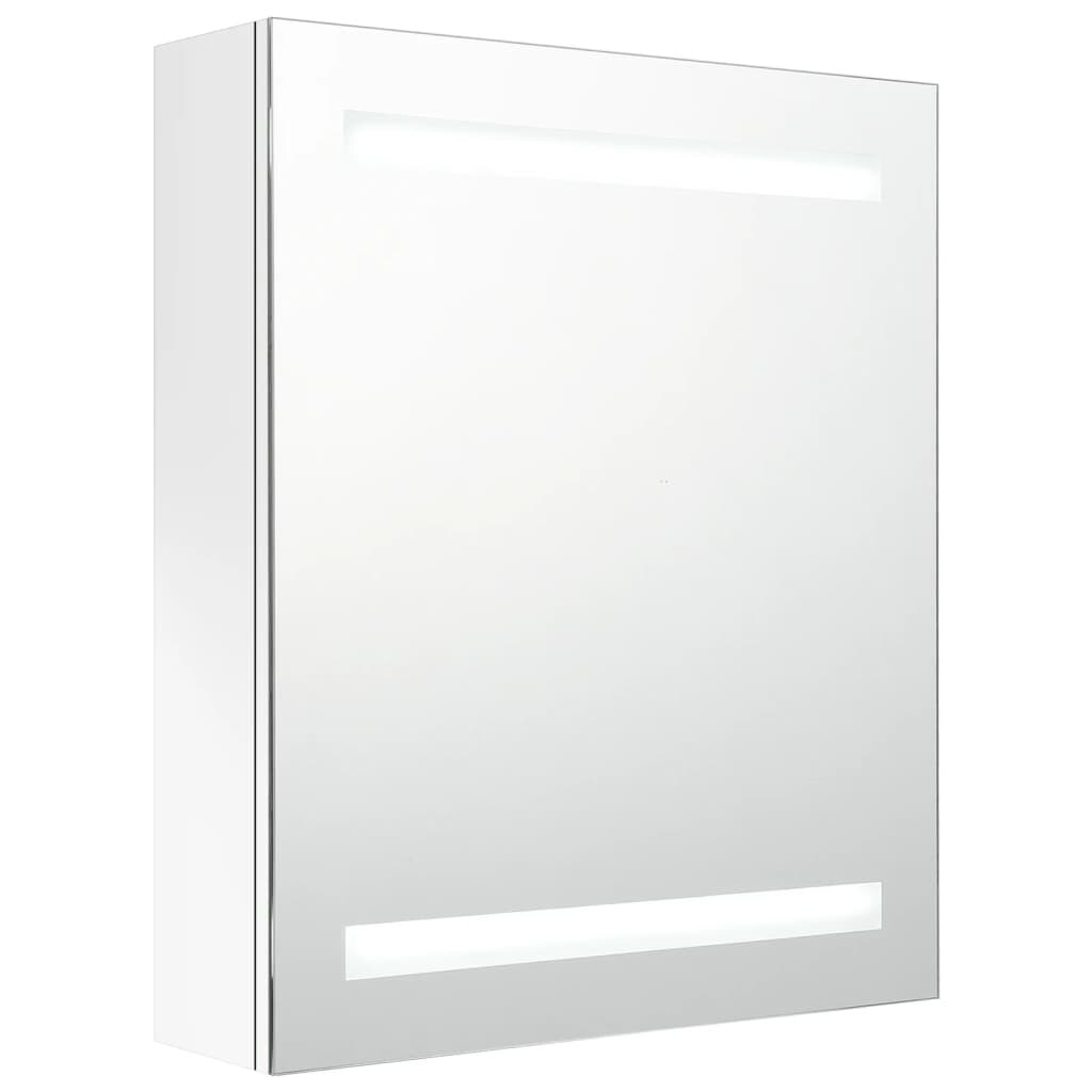 vidaXL Badkamerkast met spiegel en LED 50x14x60 cm glanzend wit