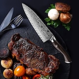 thumbnail of WOLFCUT - Damaskus Ōkami Chefmesser mit Ebenholzgriff 21 cm Klinge 73-lagiger Damaszenerstahl mit Edler Verpackung