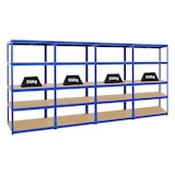 thumbnail of PROREGAL Mega Deal | 4x Schwerlastregal Slim Elephant M | HxBxT 180x90x60 cm | 5 Ebenen | Fachlast 350 kg | Blau | Stecksystem Lagerregal 4 Stk.