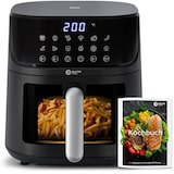 thumbnail of Balter Heißluftfritteuse Airfryer, 5,5 L, Friteuse Heissluftfritteuse XXL mit Sichtfenster, 12 Programme, all-in-1 Air Fryer, inkl. 100 Rezepte, HL-55