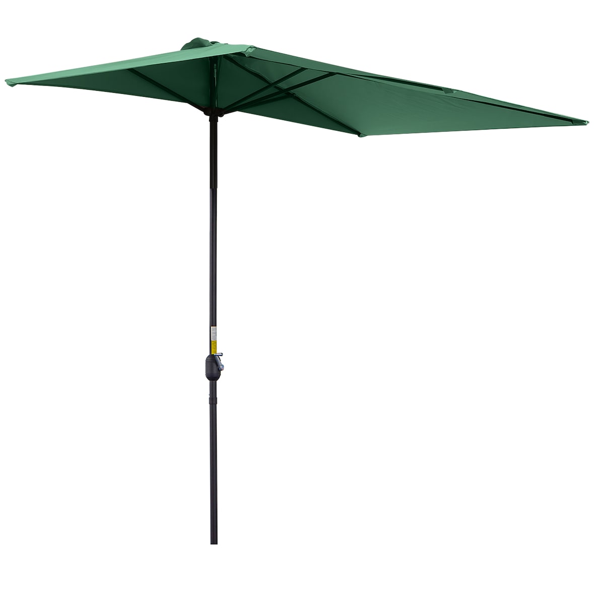 Outsunny sombrilla rectangular 230x130x245 cm parasol para pared media sombrilla con manivela protección UV 30+ impermeable verde