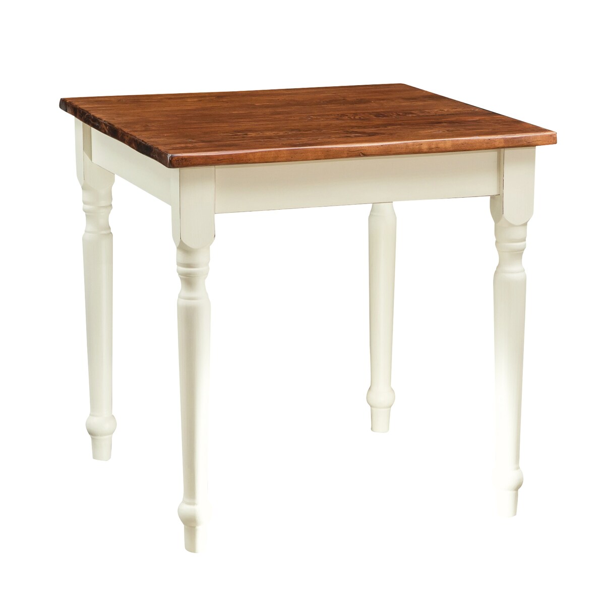 BISCOTTINI INTERNATIONAL ART TRADING Biscottini Restauranttische - 90x90 cm Massivholztisch - Esstisch in Weiß und Walnuss - Quadratischer Küchentisch