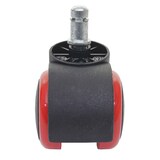 thumbnail of Juego de 5 ruedas rígidas para suelo HWC-H86, ruedas para sillas de oficina, 150kg de capacidad de carga Ø 11mm ~ rojas