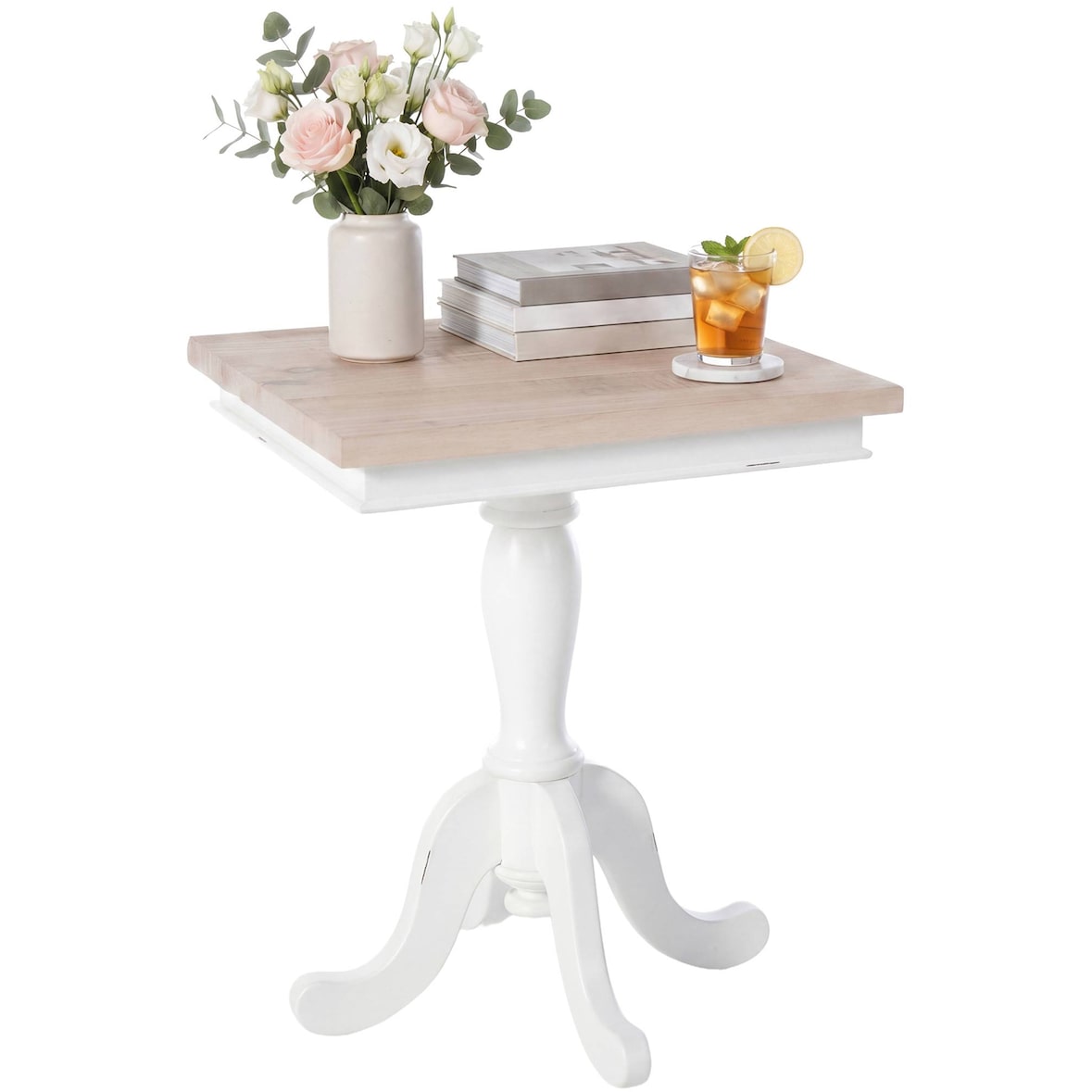 CLP Tavolino d'Appoggio Lorne HBT: 65x50x50 cm Natura bianco 50 cm Legno