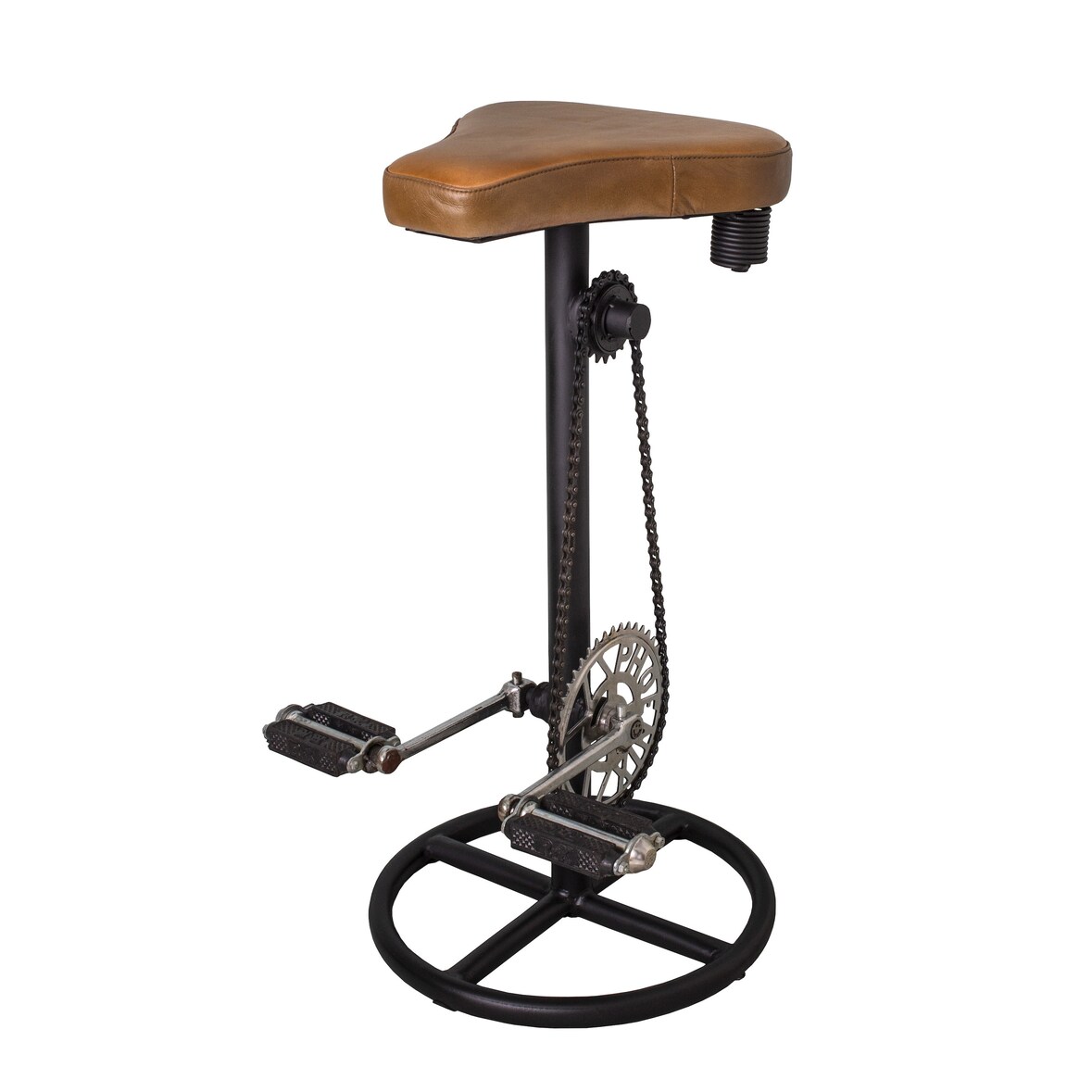 Tabouret cycliste cognac assise forme selle L41 X P33X H74