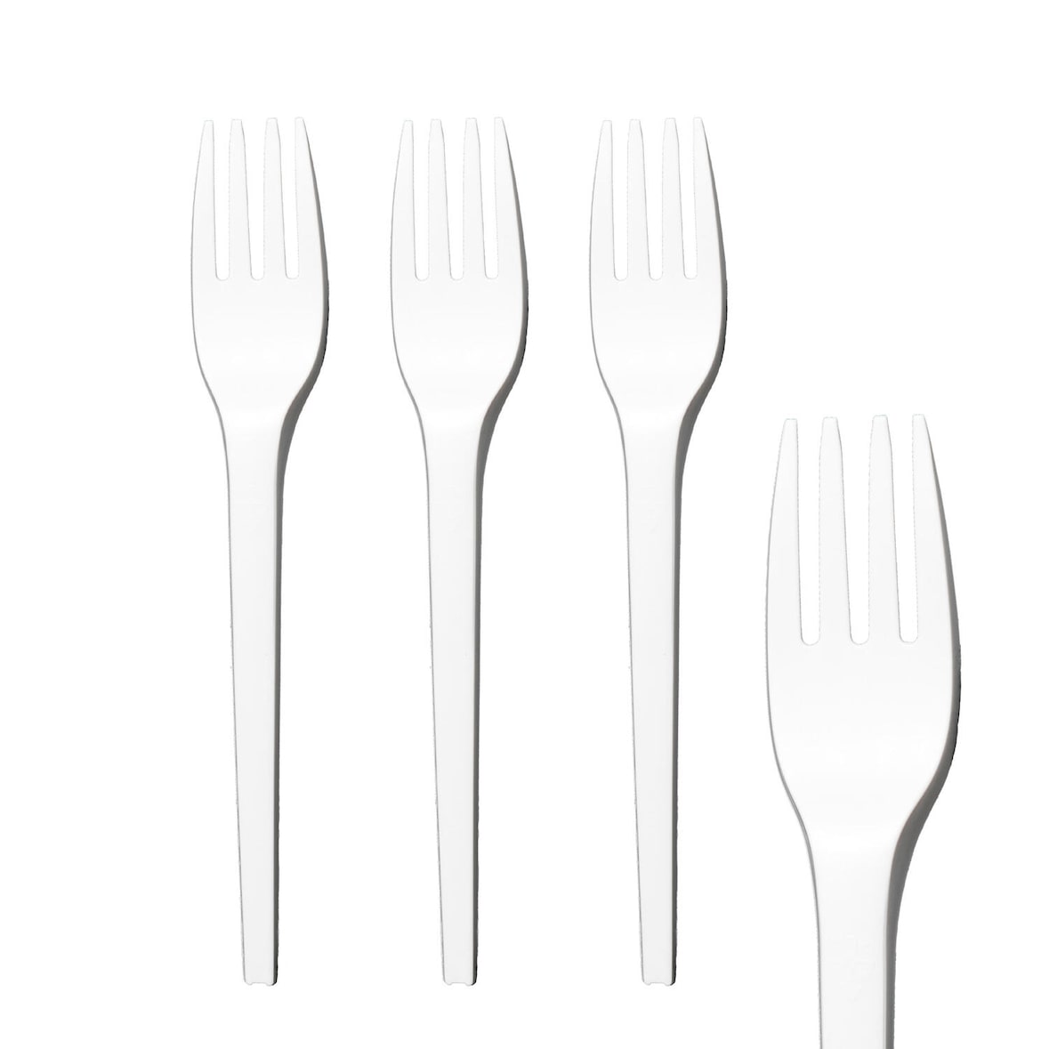 50x BIO Gabeln aus CPLA wiederverwendbar weiß 16.3cm