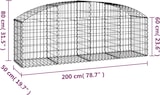 thumbnail of vidaXL Gabione mit Hochbogen 200x50x60/80 cm Verzinktes Eisen