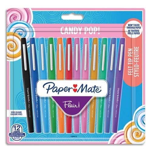 Papermate Flair Candy Pop Verschlossener Gelschreiber Medium Mehrfarbig 12 Stück(e)