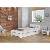 thumbnail of Modernes Einzelbett Massivholzbett Kiefer weiß 90x200 Futonbett Bettrahmen Rollrost 60.38-09 W