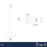 thumbnail of Danieli - Colonnina Segnapercorso con Nastro Estensibile Fino a 3 Metri, Metallo Nero Opaco, Base Conica (Grigio)